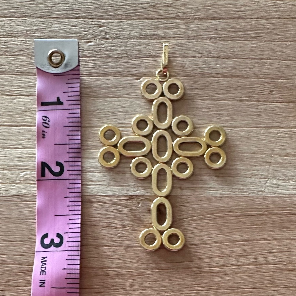 14k gold Milor Italian Free form Cross Pendant - Picture 6 of 8